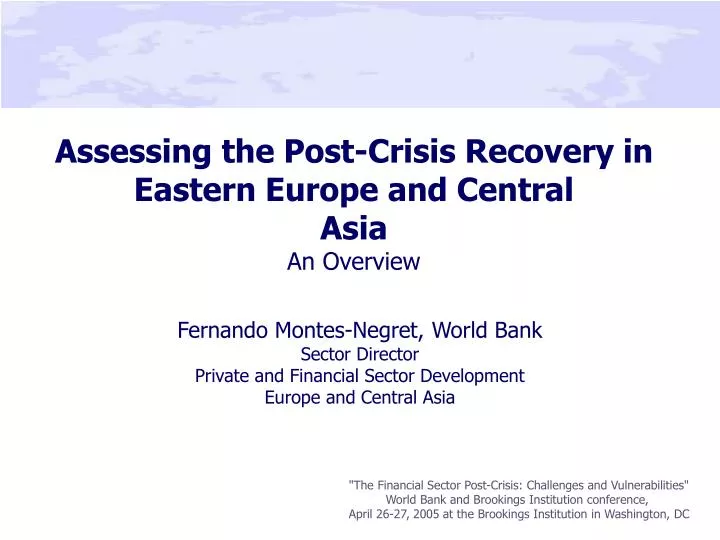 assessing the post crisis recovery in eastern europe and central asia an overview