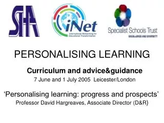 PERSONALISING LEARNING