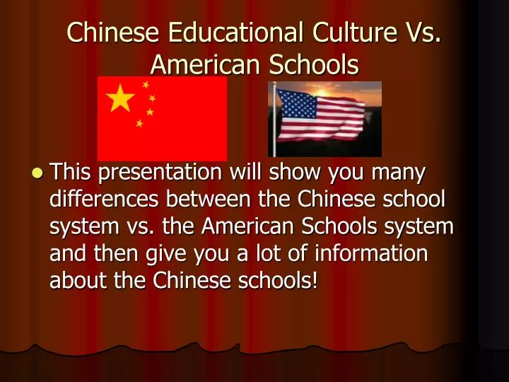chinese educational culture vs american schools