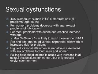 Sexual dysfunctions