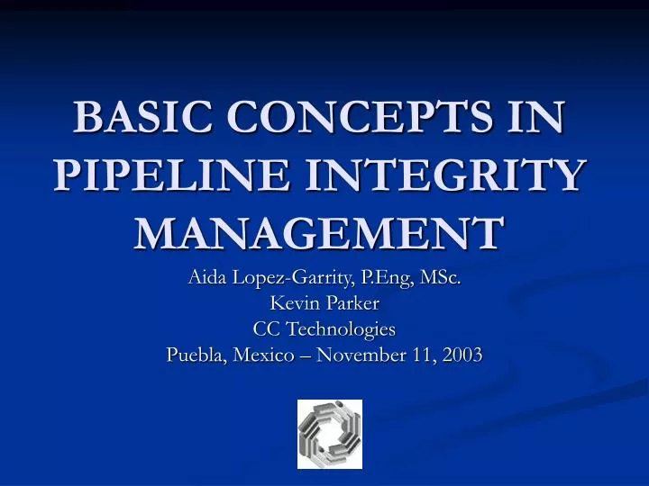 basic concepts in pipeline integrity management