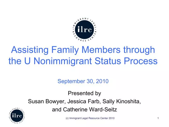 assisting family members through the u nonimmigrant status process september 30 2010