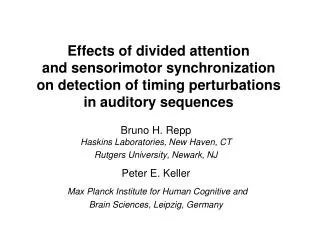 Effects of divided attention and sensorimotor synchronization on detection of timing perturbations in auditory sequen