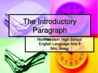 the introductory paragraph