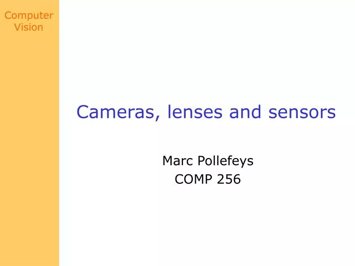cameras lenses and sensors