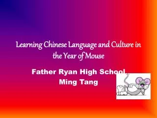 Learning Chinese Language and Culture in the Year of Mouse