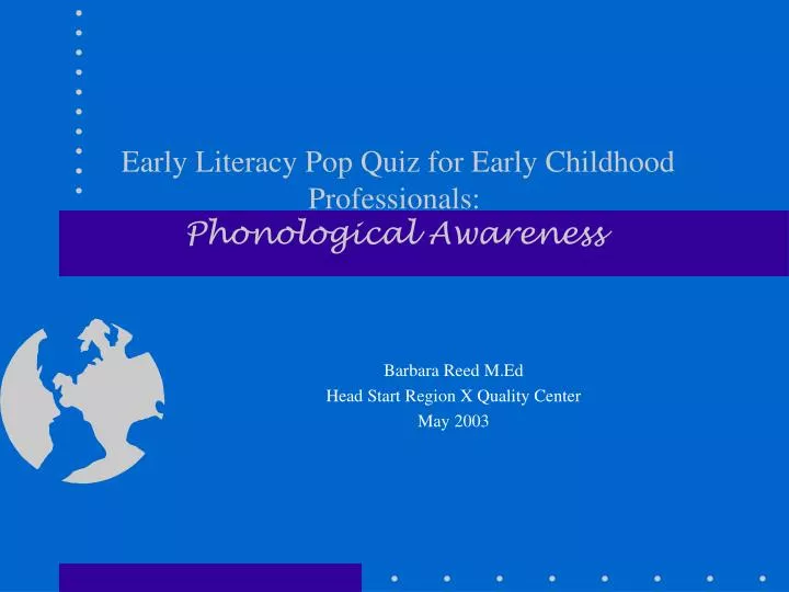 early literacy pop quiz for early childhood professionals phonological awareness