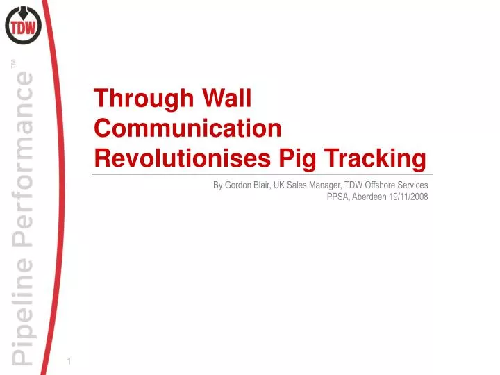 through wall communication revolutionises pig tracking