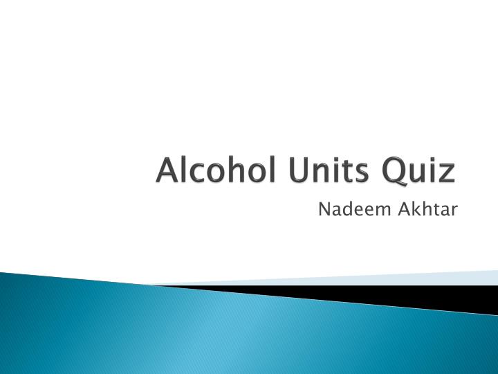 alcohol units quiz