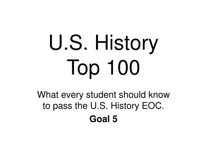 u s history top 100
