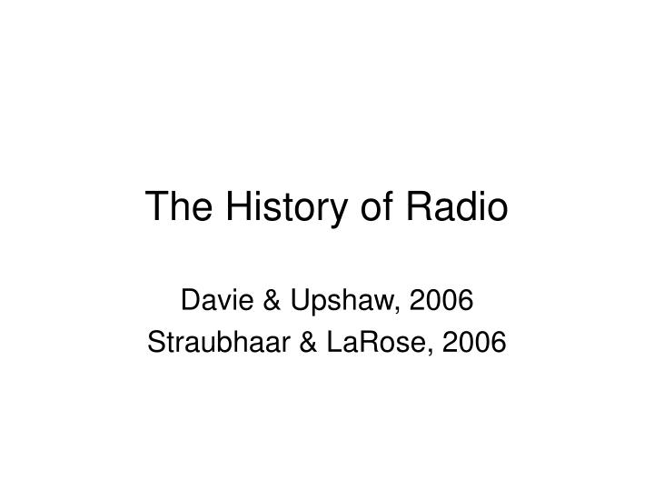 the history of radio