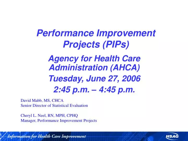 performance improvement projects pips