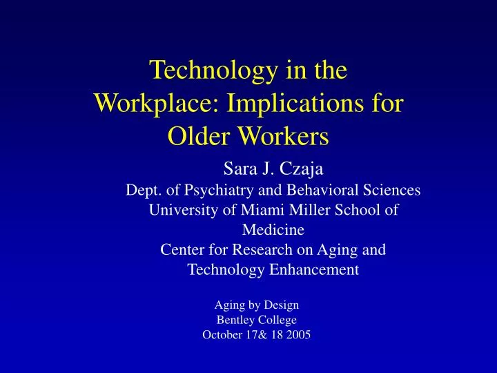 technology in the workplace implications for older workers