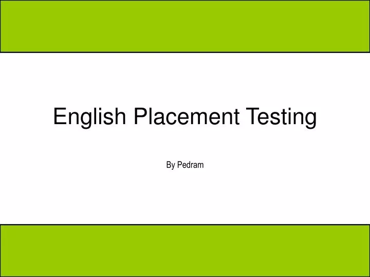 english placement testing