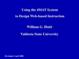 Using the 4MAT System to Design Web-based Instruction