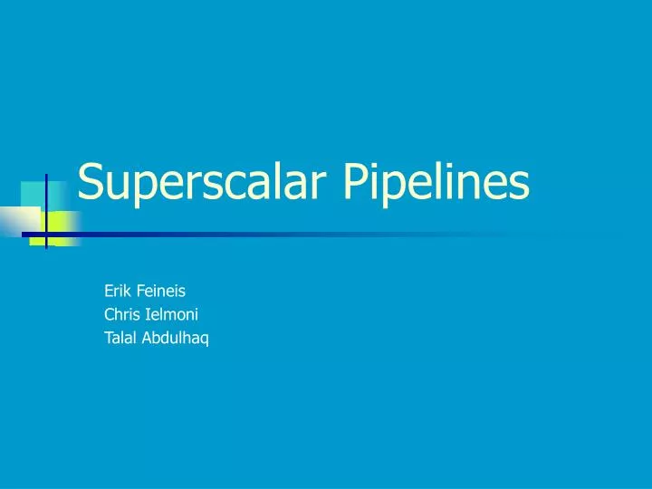 superscalar pipelines