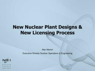 New Nuclear Plant Designs &amp; New Licensing Process