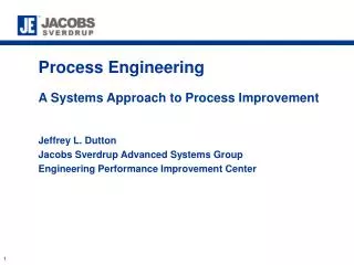 Process Engineering A Systems Approach to Process Improvement