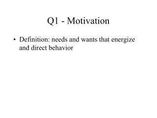 Q1 - Motivation