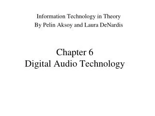 Chapter 6 Digital Audio Technology