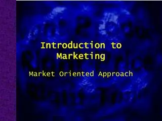 Introduction to Marketing