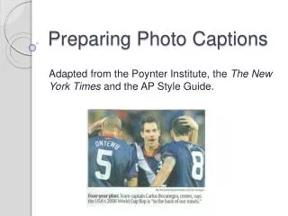 Preparing Photo Captions