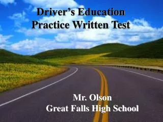 Driver’s Education Practice Written Test