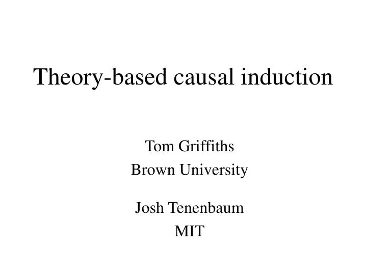 theory based causal induction