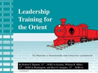 Leadership Training for the Orient