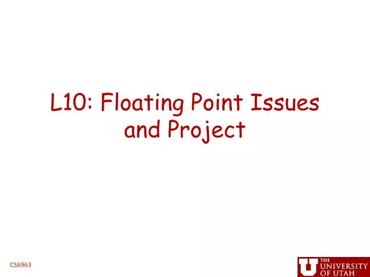 l10 floating point issues and project