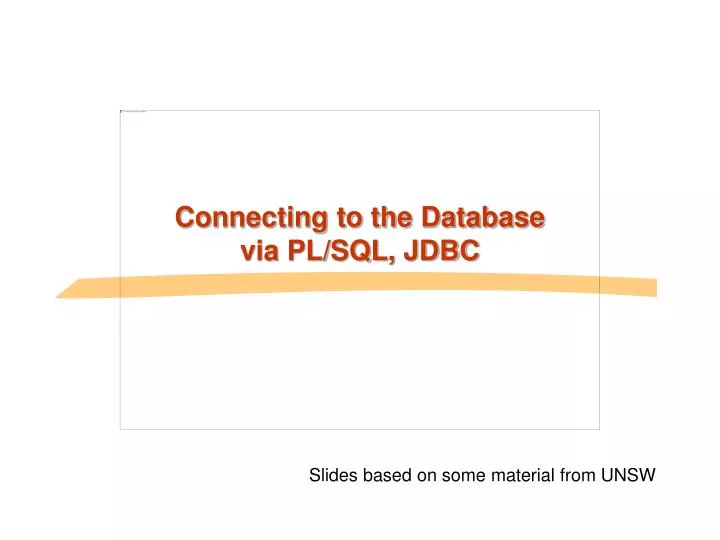 connecting to the database via pl sql jdbc