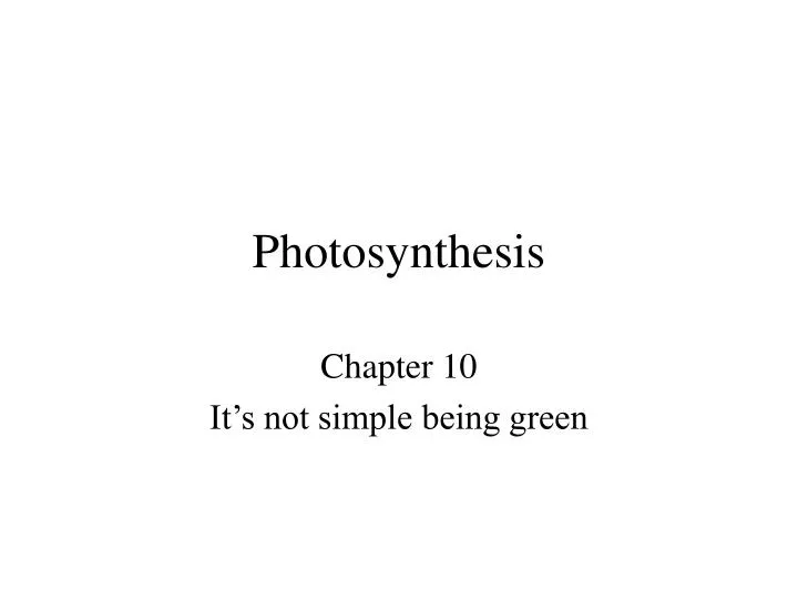 photosynthesis