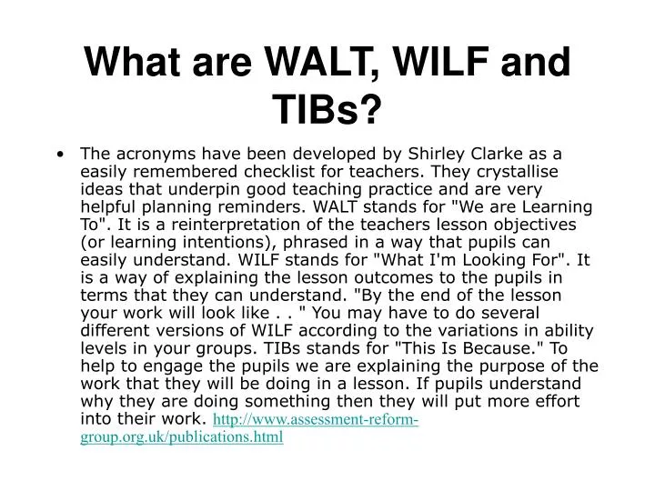 what are walt wilf and tibs