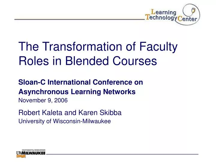 the transformation of faculty roles in blended courses