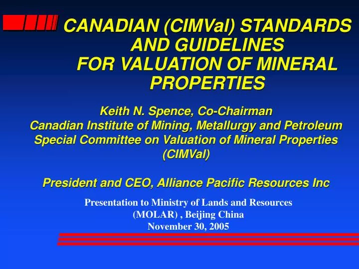 canadian cimval standards and guidelines for valuation of mineral properties