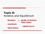 Topic 8: Kinetics and Equilibrium - slide 1