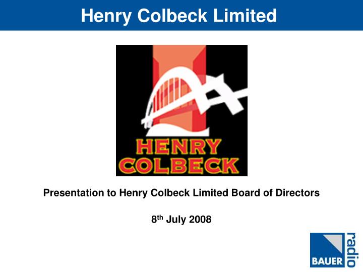henry colbeck limited