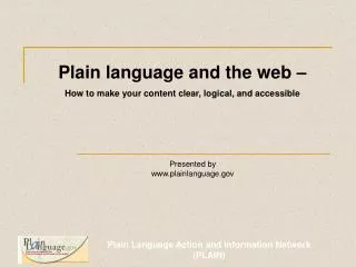 Plain language and the web – How to make your content clear, logical, and accessible