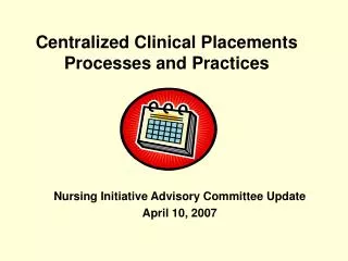 Centralized Clinical Placements Processes and Practices