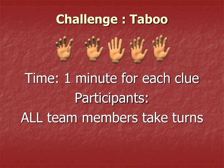 challenge taboo