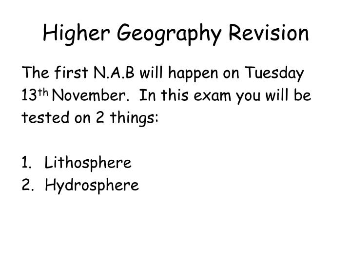 higher geography revision