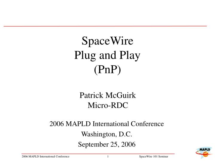 spacewire plug and play pnp
