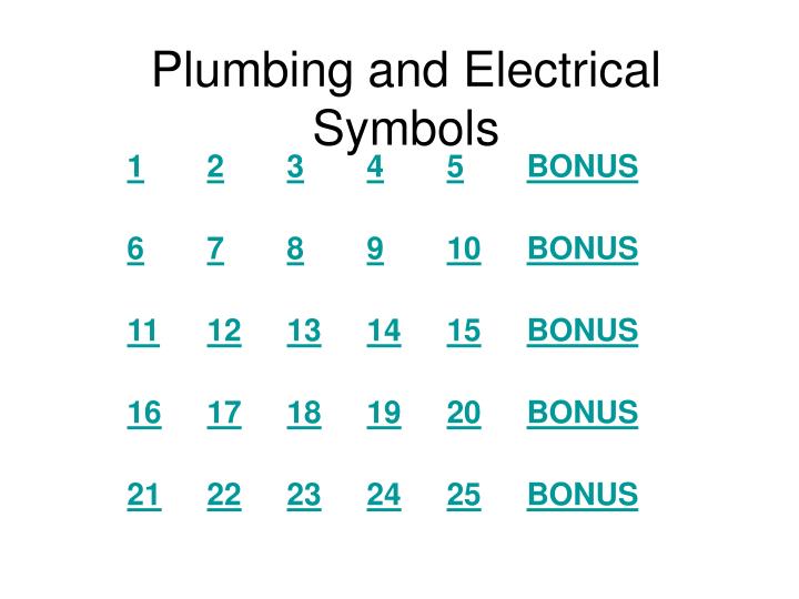 plumbing and electrical symbols