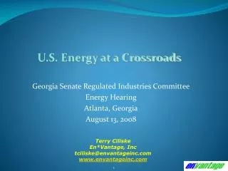 Georgia Senate Regulated Industries Committee Energy Hearing Atlanta, Georgia August 13, 2008