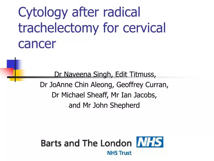 cytology after radical trachelectomy for cervical cancer