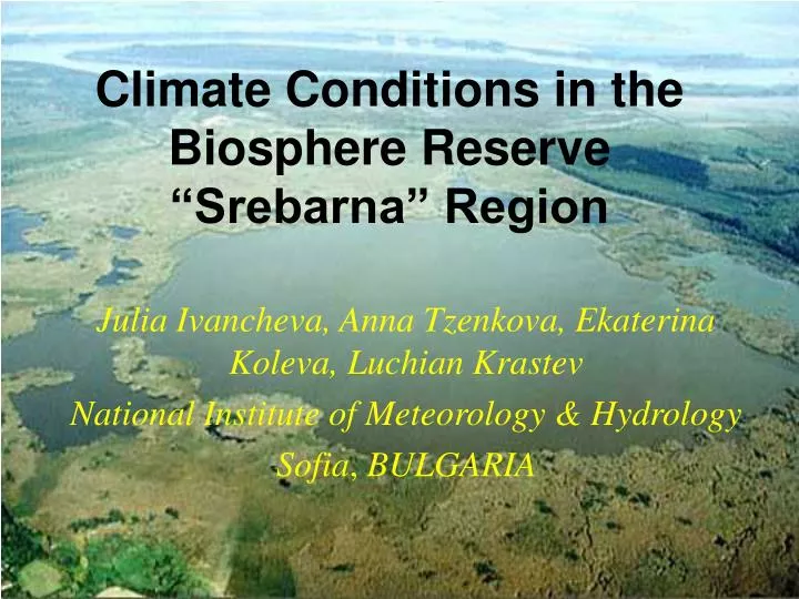 climate conditions in the biosphere reserve srebarna region