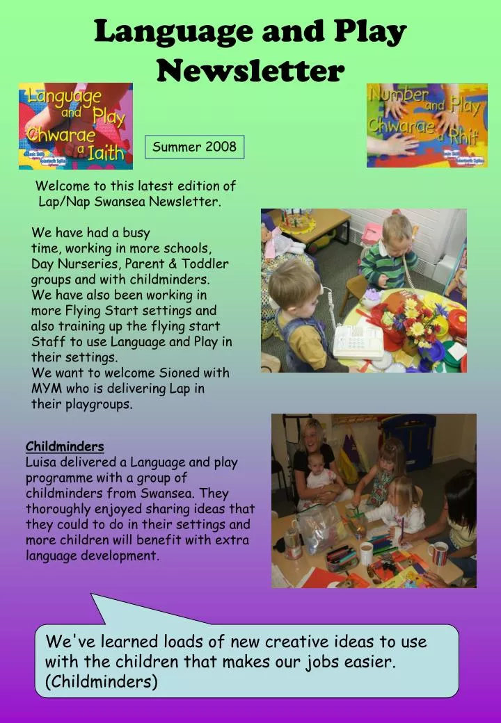 language and play newsletter