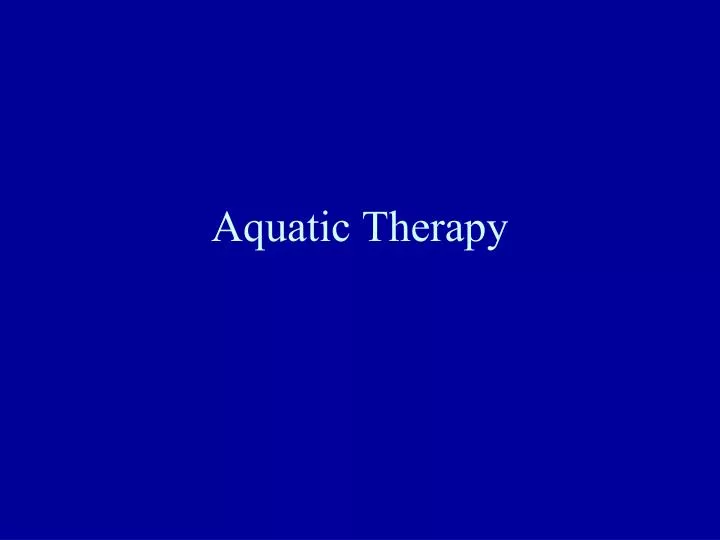 aquatic therapy