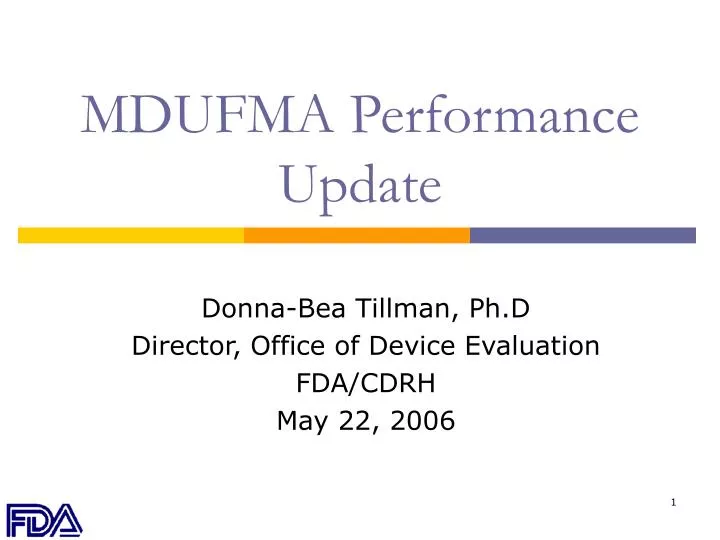 mdufma performance update