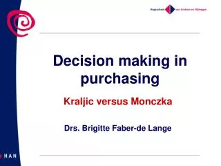 Decision making in purchasing